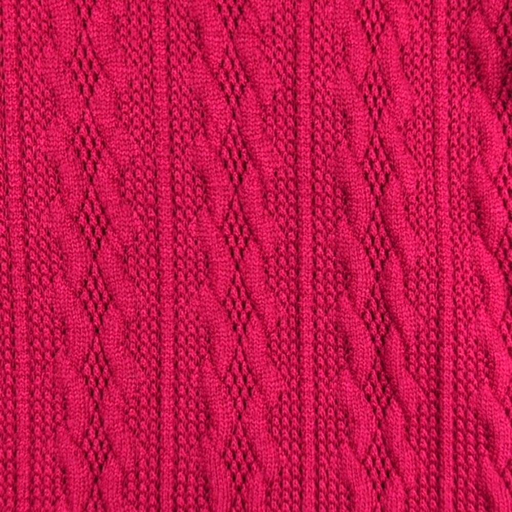 NWT Raspberry Pink Cropped Cable Knit Sweater - Picture 4 of 9